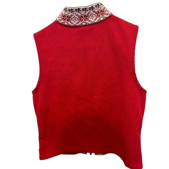L.L. Bean Women's Red Sleeveless Full Zipped Fleece Vest Size Medium - Picture 3 of 5